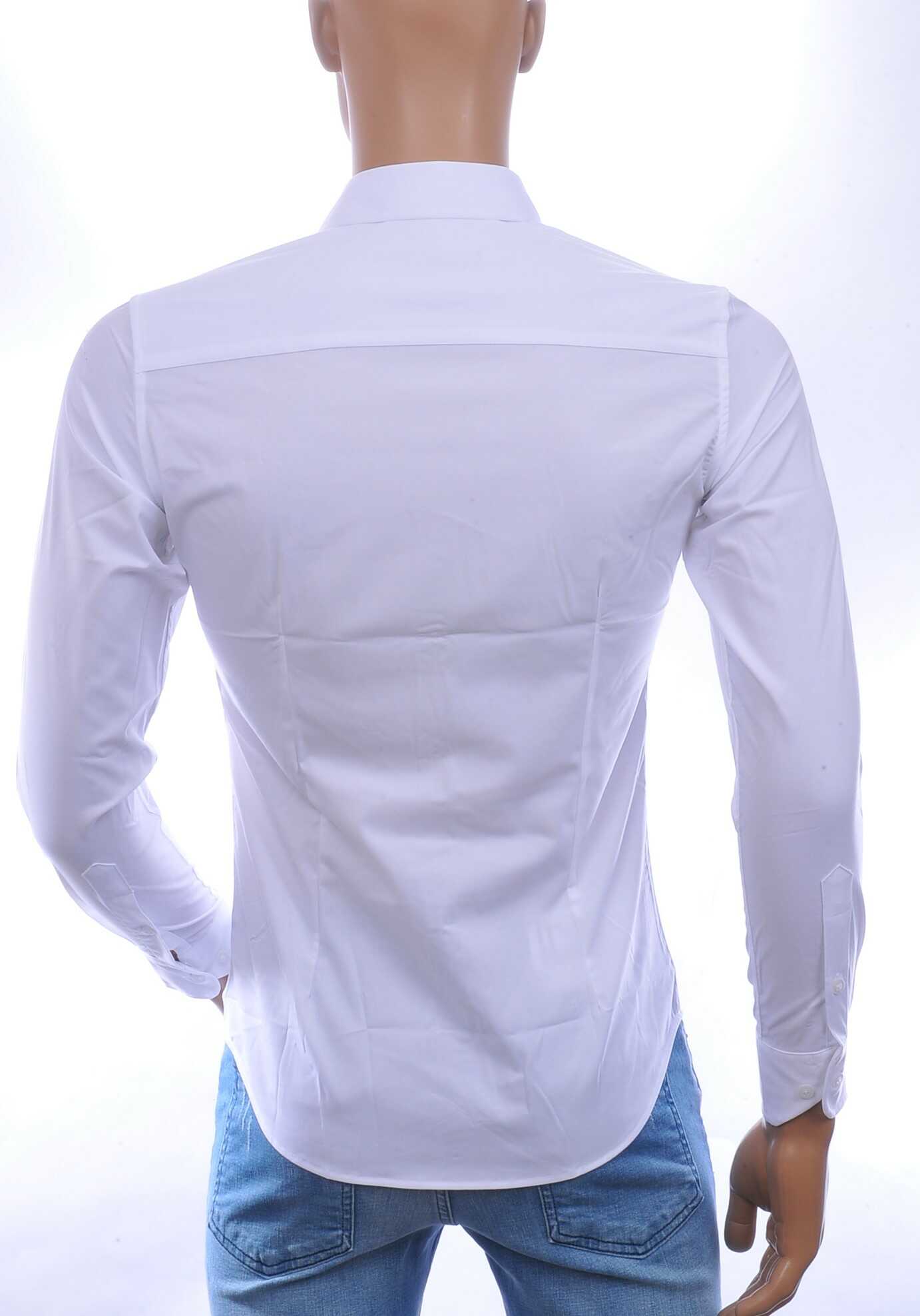 DAVID NEWMAN Italiaans getailleerd slim fit stretch heren overhemd – Wit