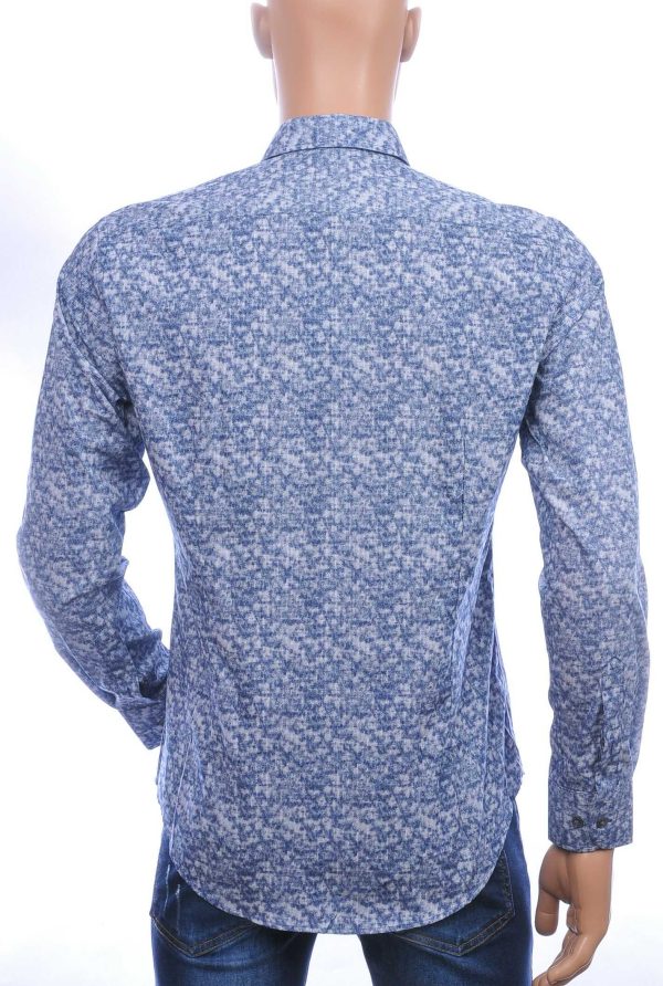 GABANO trendy slim fit getailleerd allover modern dessin heren overhemd Navy