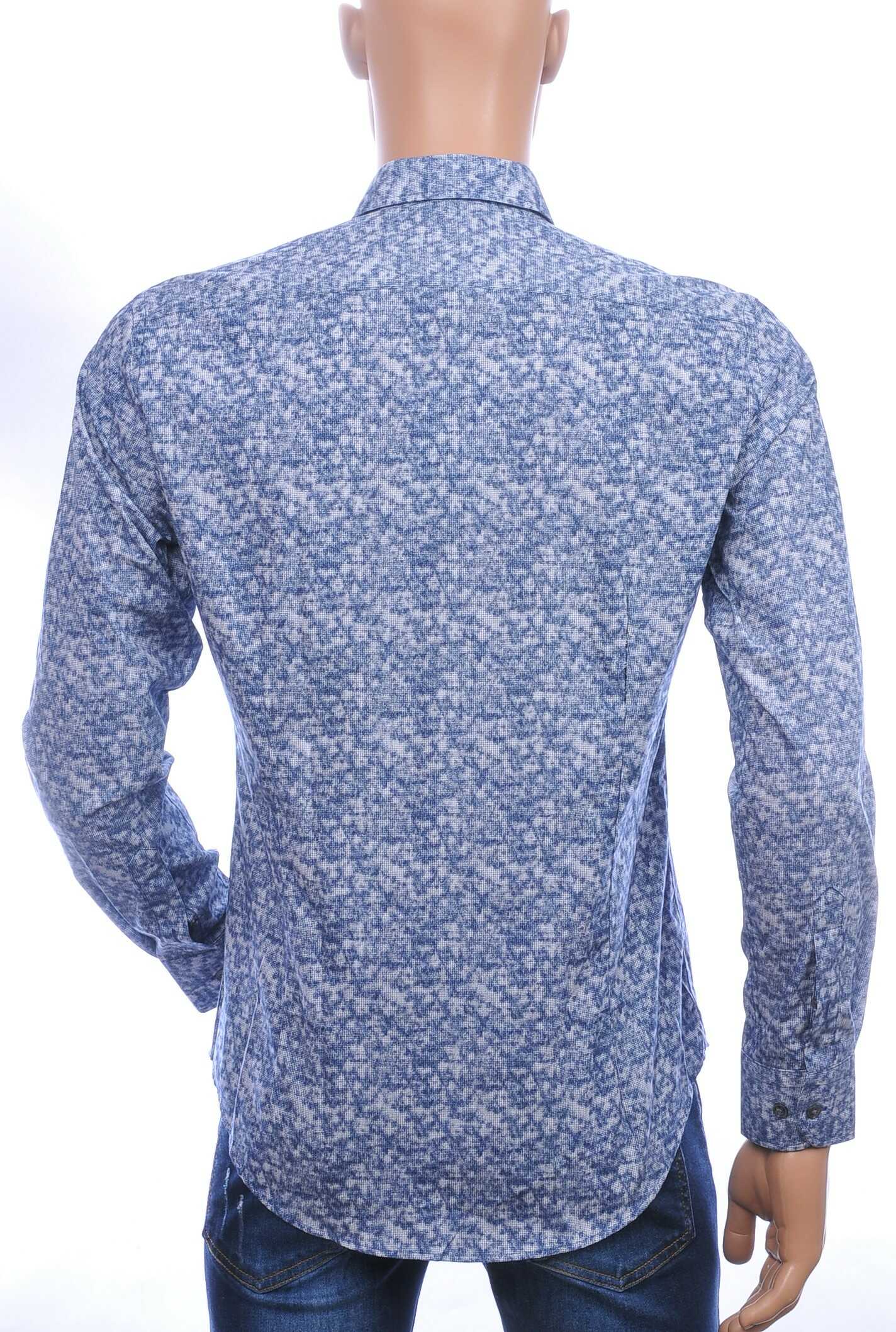 GABANO trendy slim fit getailleerd allover modern dessin heren overhemd Navy
