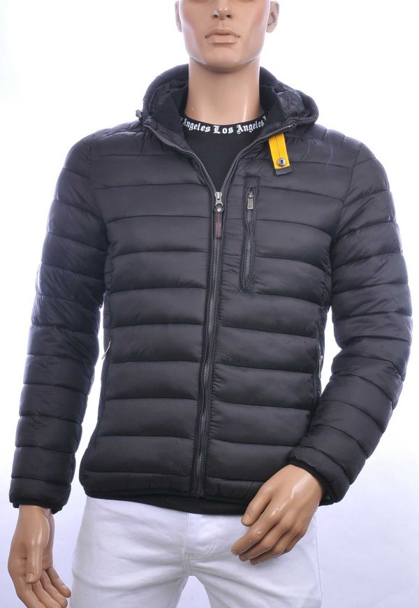 MEN'S WEAR trendy heren jas met permanent capuchon Zwart