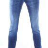 AMSTERDAM PREMIUM Trendy Vintage Wassing Slim Fit Stretch Jeans voor Heren met Contrast Stiksels – Blauw