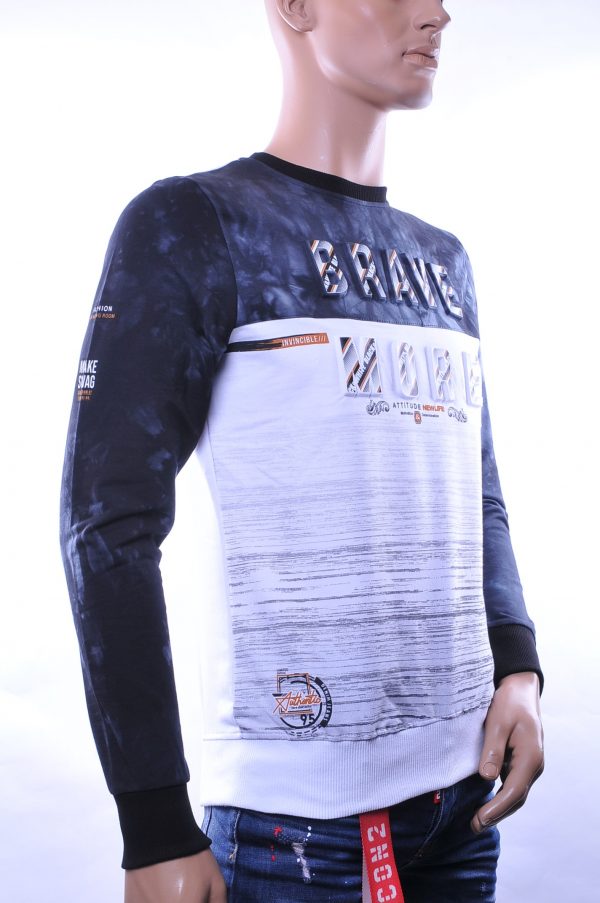 Ci-Borg ronde hals heren sweatshirt met 3D letters Wit