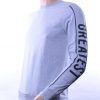Ci-Borg ronde hals heren effen sweatshirt met tekst print Grijs
