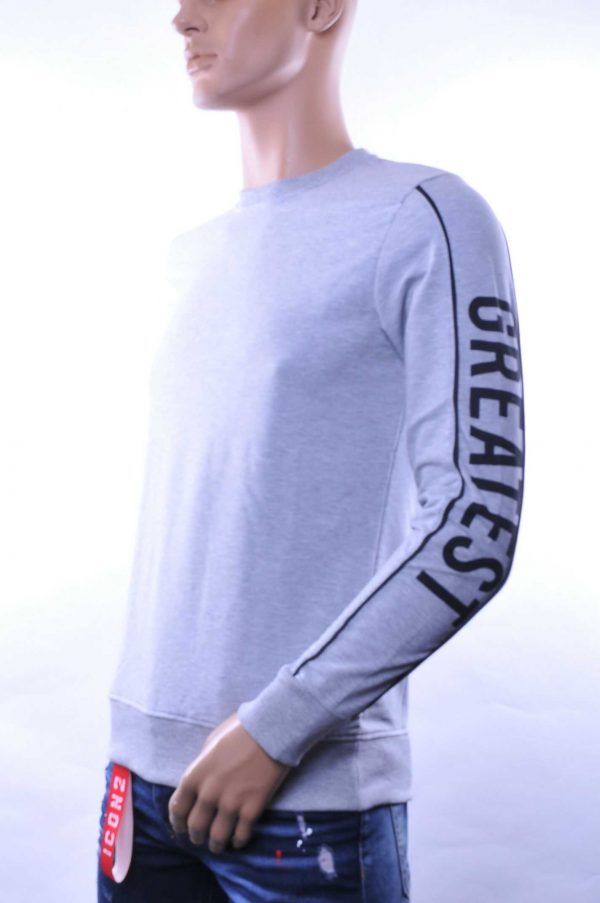 Ci-Borg ronde hals heren effen sweatshirt met tekst print Grijs