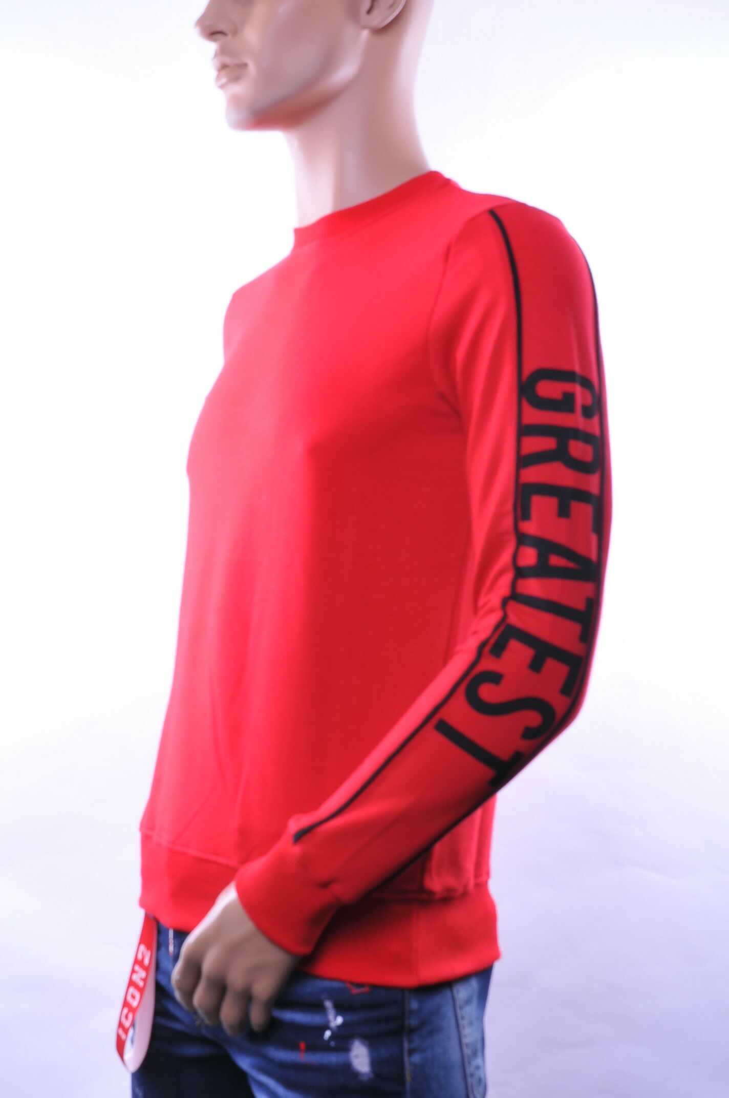 Ci-Borg ronde hals heren effen sweatshirt met tekst print Rood