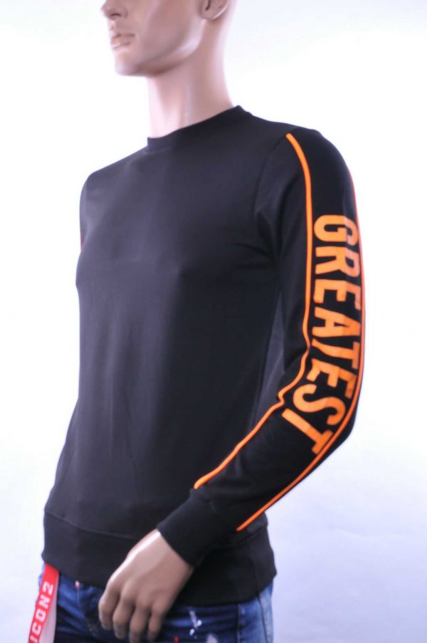 Ci-Borg ronde hals heren effen sweatshirt met tekst print Zwart