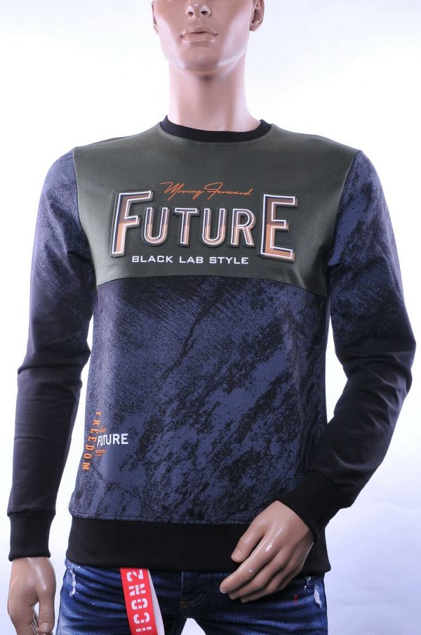 Ci-Borg ronde hals heren sweatshirt met 3D letters Khaki