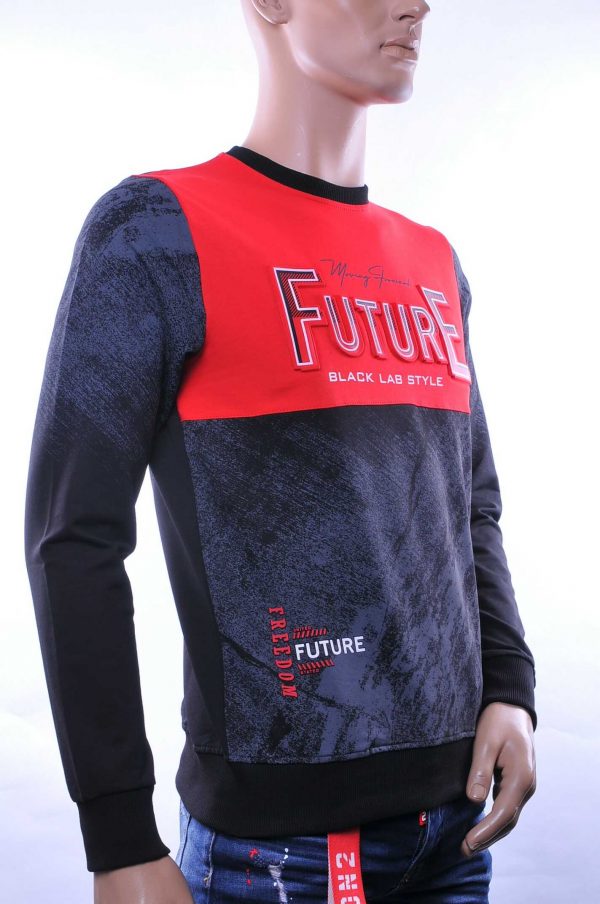 Ci-Borg ronde hals heren sweatshirt met 3D letters Rood