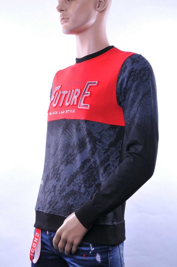 Ci-Borg ronde hals heren sweatshirt met 3D letters Rood