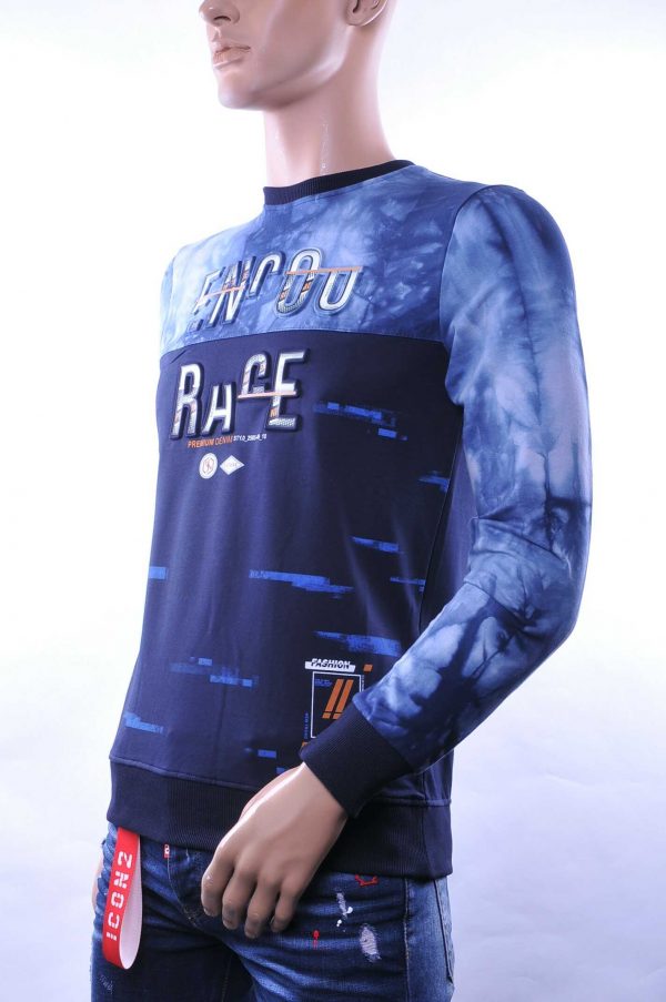 CLUB JU ronde hals heren sweatshirt met 3D letters Navy