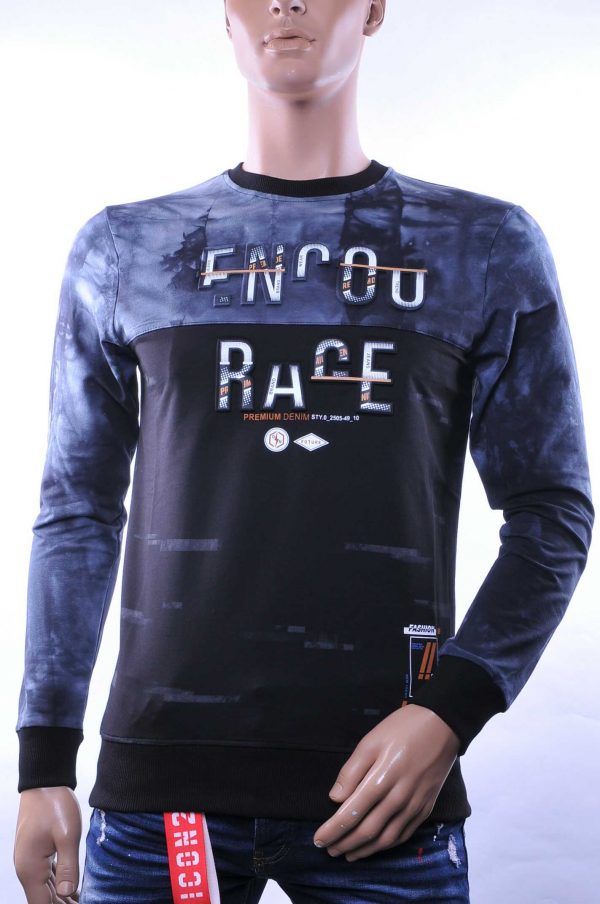 CLUB JU ronde hals heren sweatshirt met 3D letters Zwart