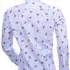 Corrino slim fit allover vogels dessin heren overhemd Wit