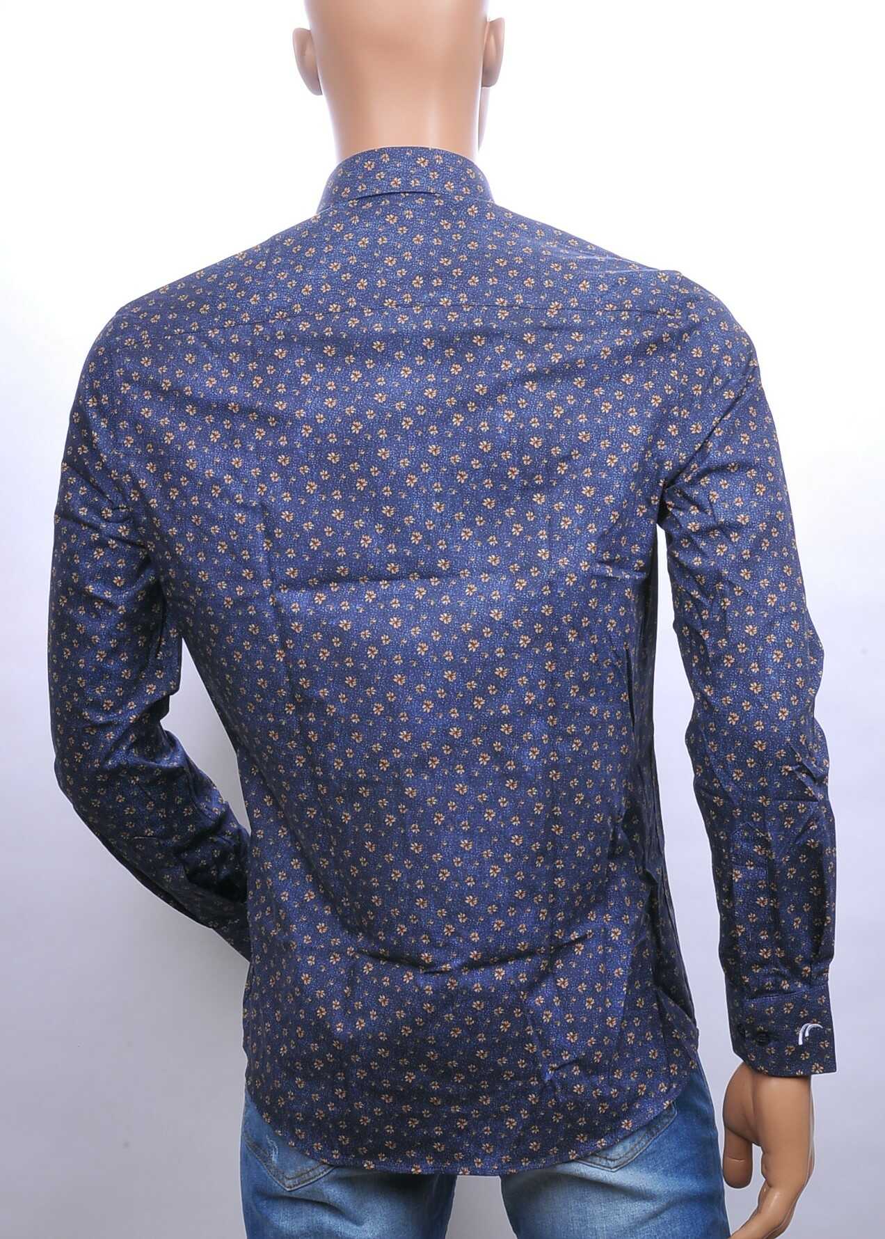 CORRINO regular fit allover bloemen dessin heren overhemd Navy