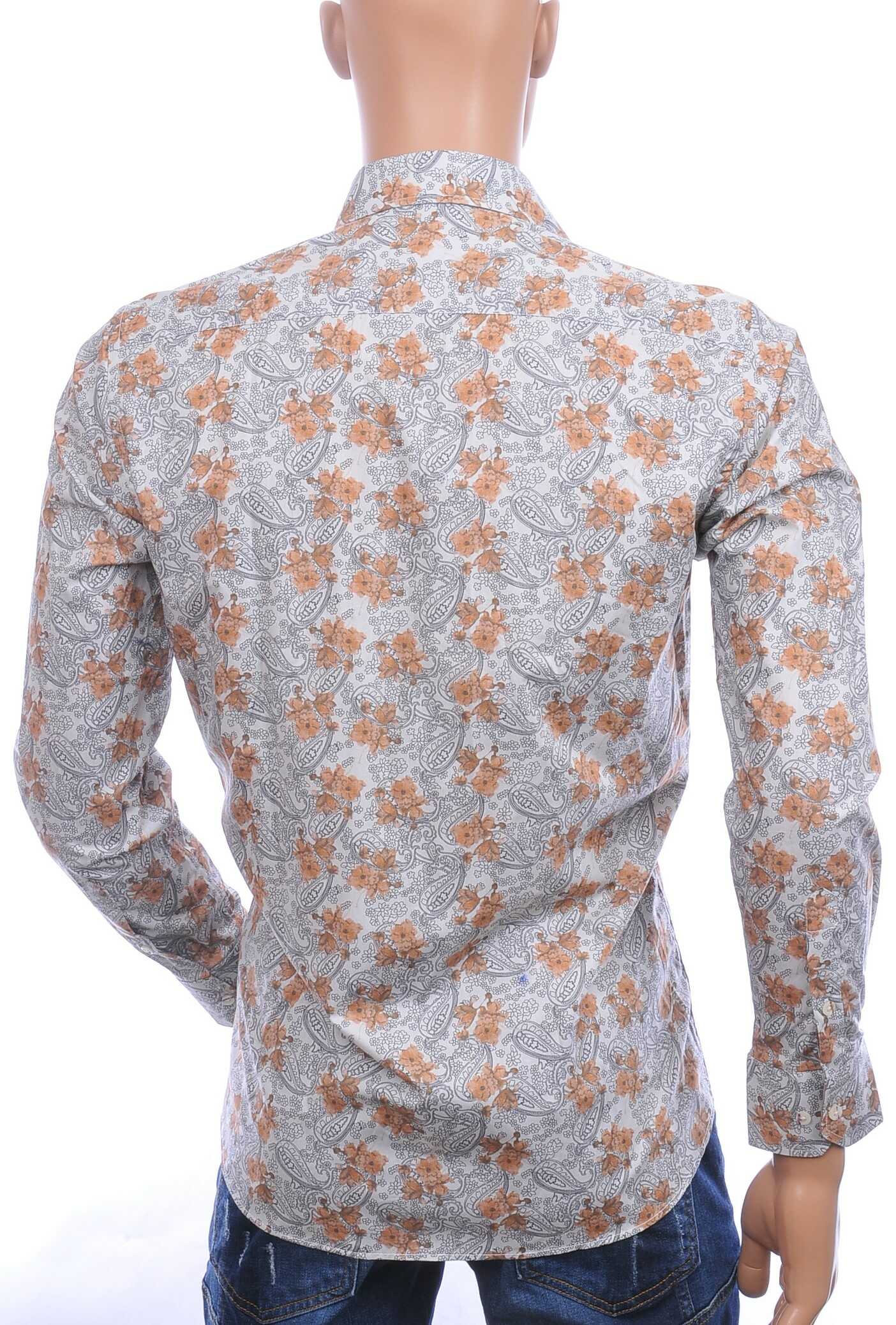 Corrino Italiaanse getailleerde slim fit heren overhemd met allover paisley dessin - Beige