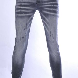 VALENCI hippie gescheurde slim fit stretch heren jeans Zwart