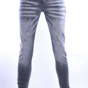 VALENCI hippie gescheurde slim fit stretch heren jeans Zwart