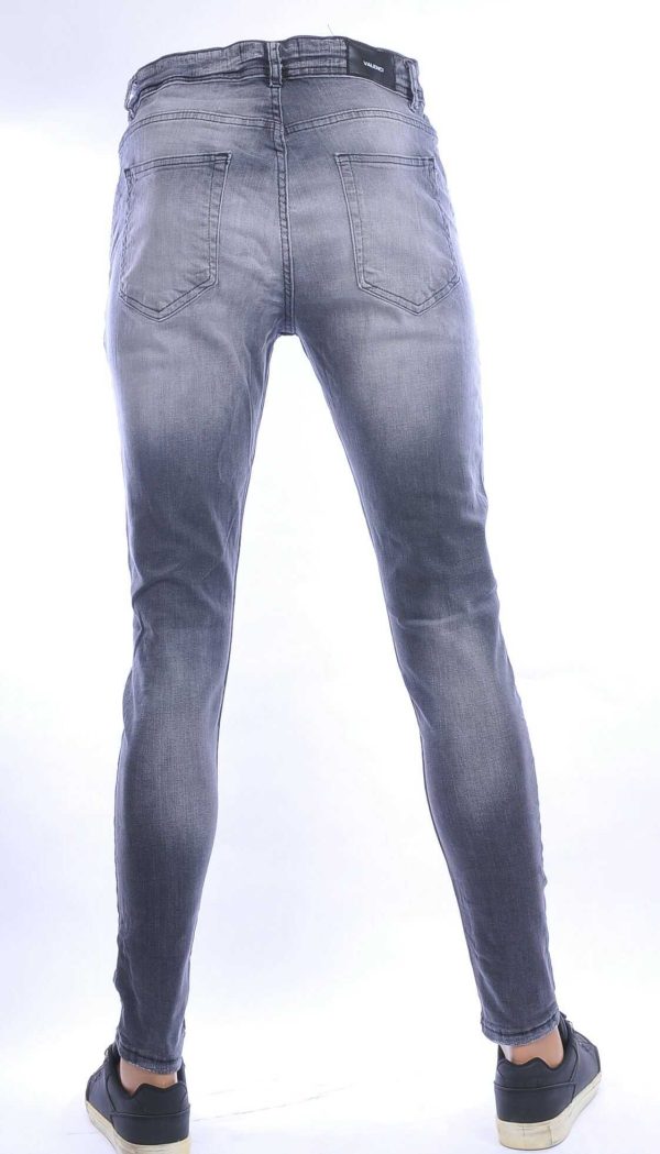 VALENCI hippie gescheurde slim fit stretch heren jeans Zwart