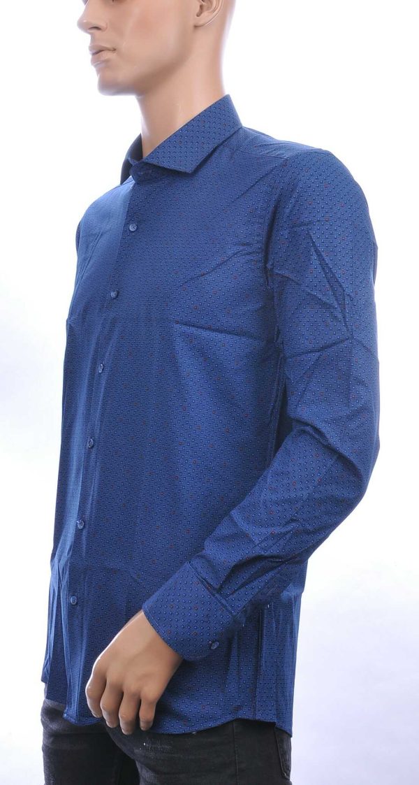 Corrino Italiaanse Getailleerd Slim Fit Allover Dessin Heren Overhemd - Navy