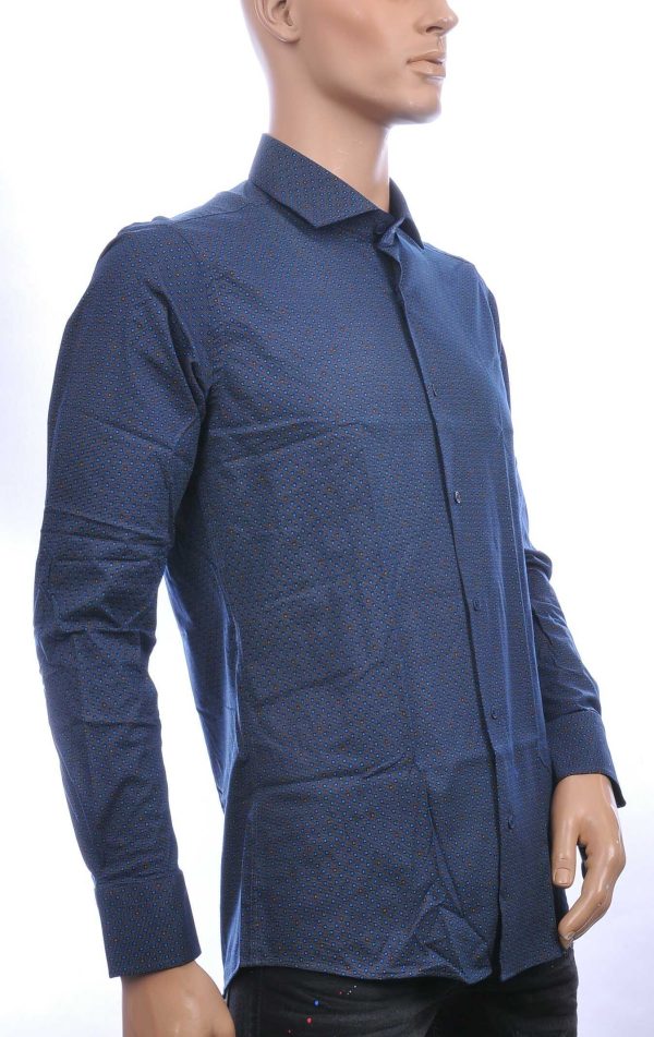 Getailleerd Slim Fit Allover Dessin Heren Overhemd - Zwart