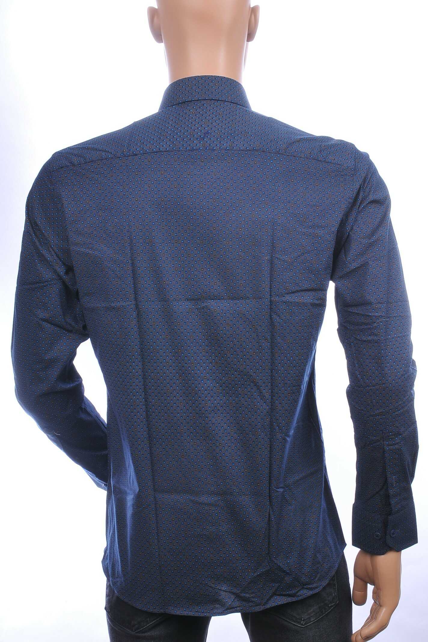 Getailleerd Slim Fit Allover Dessin Heren Overhemd - Zwart