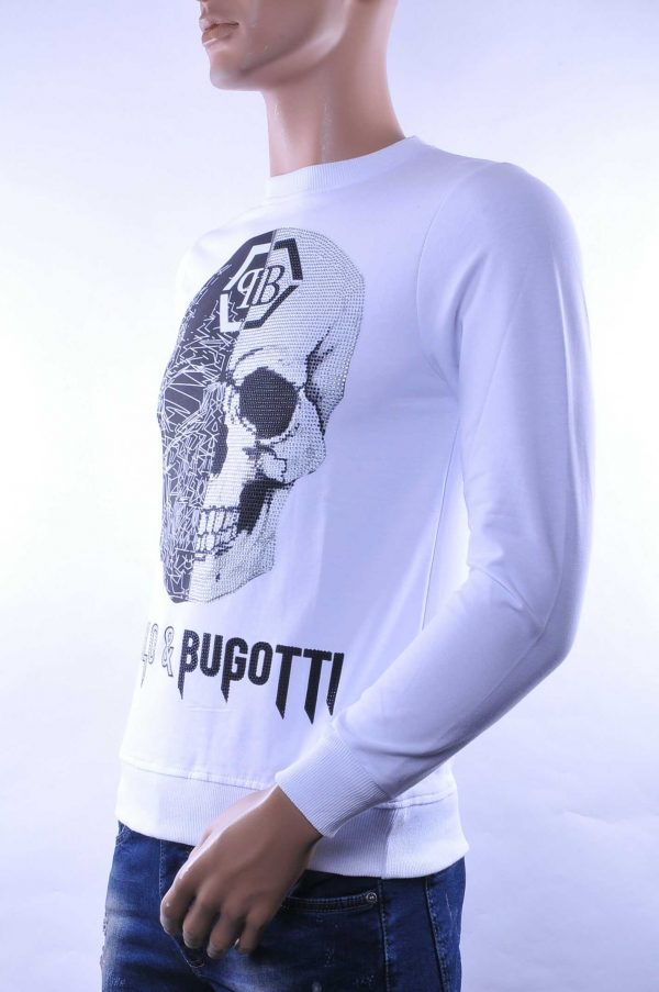 By Bugatti ronde hals skull sweatshirt Wit