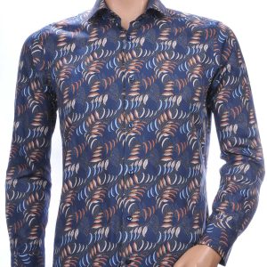 Corrino OLYMP State of Art Blue Industry A fish named fred Wolff Blitz Moncler DIOR Philipp Plein PRADA Louis Vuitton GUCCI VERSACE KENZO Dsquared2 Levi's CHASIN G-STAR DOLCE & GABBANA DIESEL PME LEGEND WAM DENIM LACOSTE slim fit allover bladeren dessin heren overhemd Antraciet