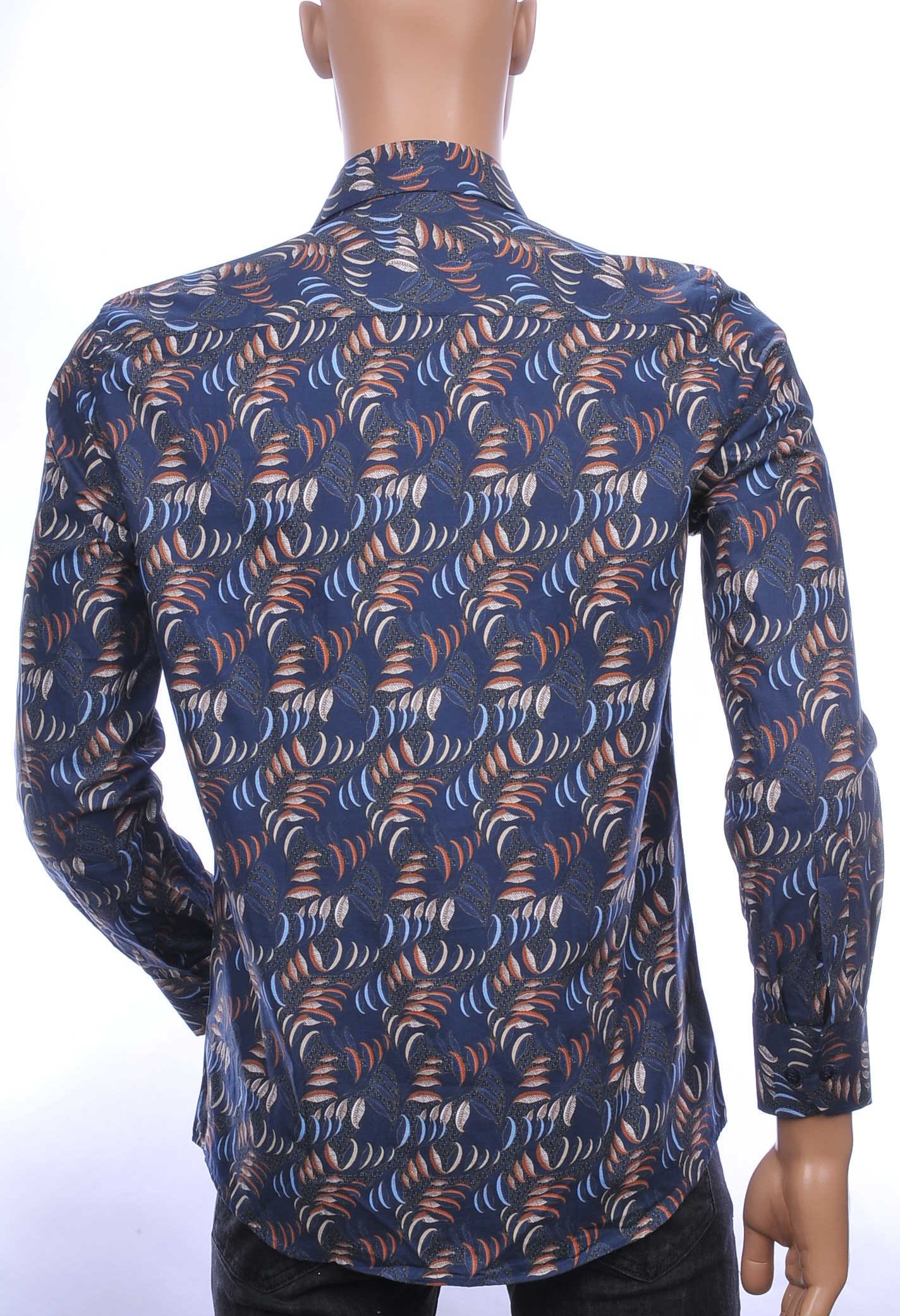 Corrino OLYMP State of Art Blue Industry A fish named fred Wolff Blitz Moncler DIOR Philipp Plein PRADA Louis Vuitton GUCCI VERSACE KENZO Dsquared2 Levi's CHASIN G-STAR DOLCE & GABBANA DIESEL PME LEGEND WAM DENIM LACOSTE slim fit allover bladeren dessin heren overhemd Antraciet