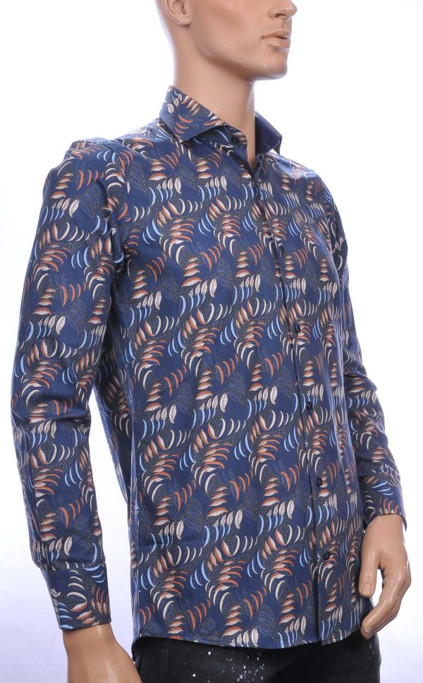 Corrino OLYMP State of Art Blue Industry A fish named fred Wolff Blitz Moncler DIOR Philipp Plein PRADA Louis Vuitton GUCCI VERSACE KENZO Dsquared2 Levi's CHASIN G-STAR DOLCE & GABBANA DIESEL PME LEGEND WAM DENIM LACOSTE slim fit allover bladeren dessin heren overhemd Antraciet