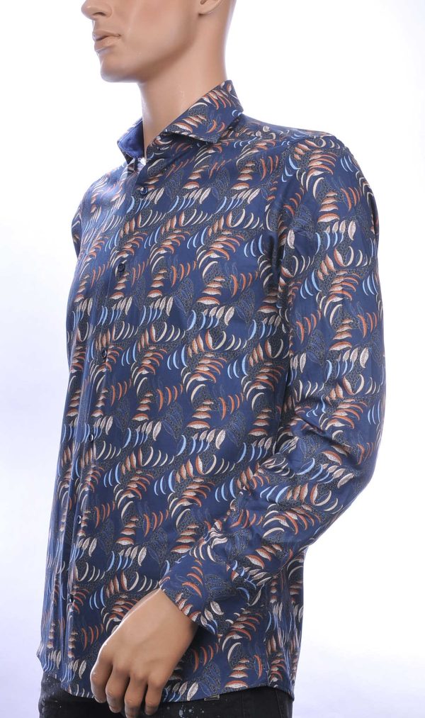 Corrino OLYMP State of Art Blue Industry A fish named fred Wolff Blitz Moncler DIOR Philipp Plein PRADA Louis Vuitton GUCCI VERSACE KENZO Dsquared2 Levi's CHASIN G-STAR DOLCE & GABBANA DIESEL PME LEGEND WAM DENIM LACOSTE slim fit allover bladeren dessin heren overhemd Antraciet