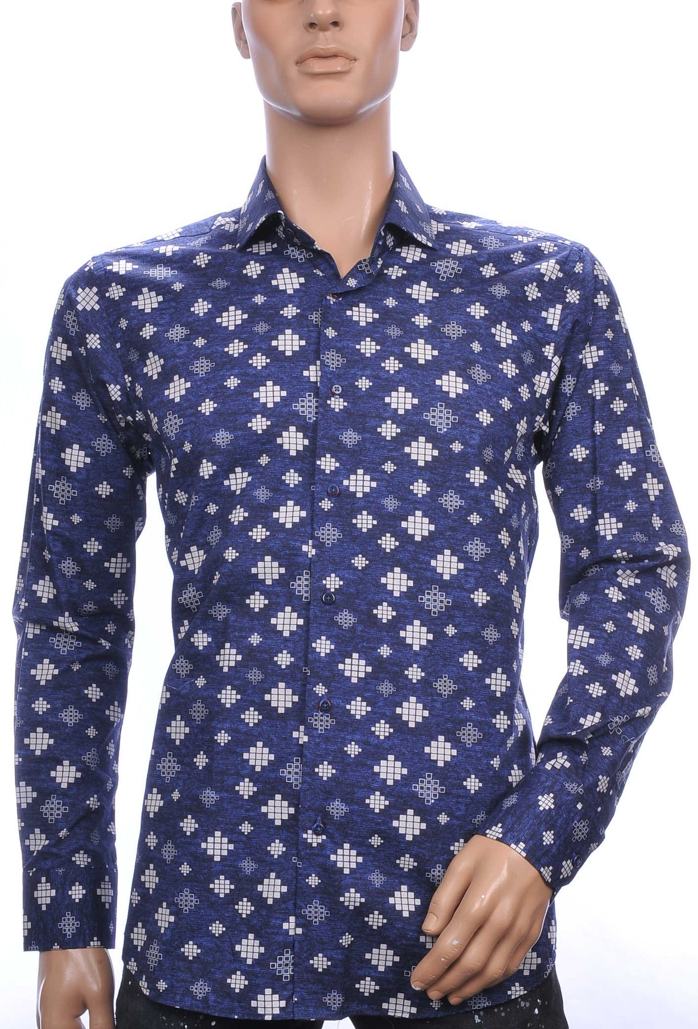 CORRINO OLYMP State of Art Blue Industry A fish named fred Wolff Blitz Moncler DIOR Philipp Plein PRADA Louis Vuitton GUCCI VERSACE KENZO Dsquared2 Levi's CHASIN G-STAR DOLCE & GABBANA DIESEL PME LEGEND WAM DENIM LACOSTE regular fit allover tetris blokjes dessin heren overhemd Navy