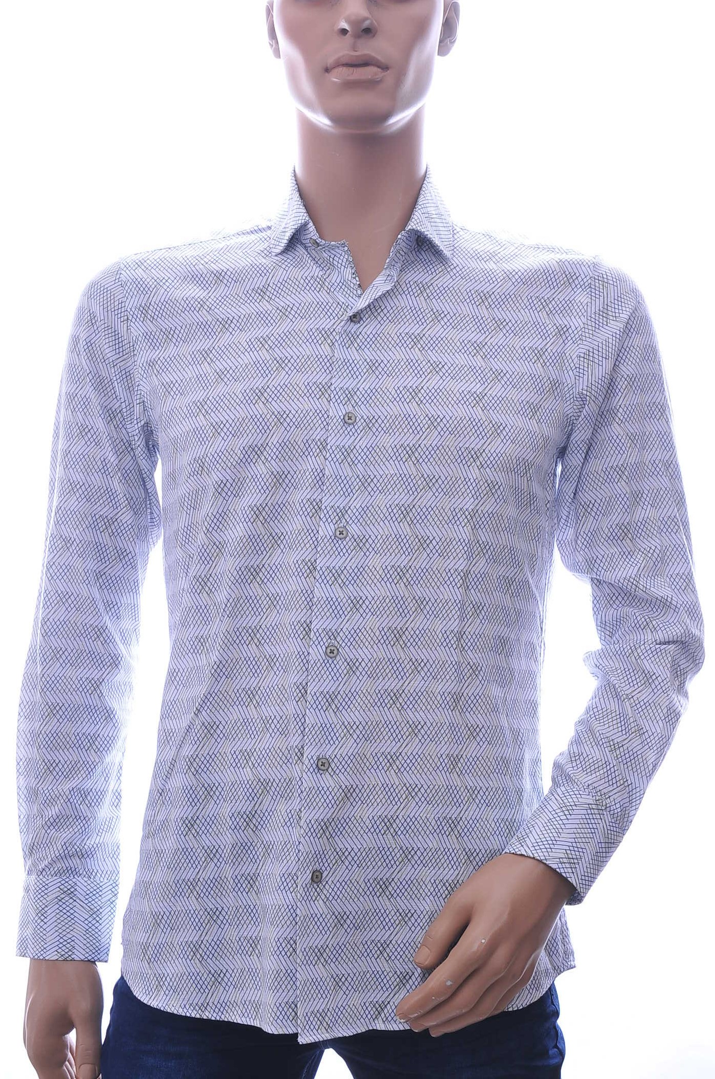 Mike Turnham OLYMP State of Art Blue Industry A fish named fred Wolff Blitz Moncler DIOR Philipp Plein PRADA Louis Vuitton GUCCI VERSACE KENZO Dsquared2 Levi's CHASIN G-STAR DOLCE & GABBANA DIESEL PME LEGEND WAM DENIM LACOSTE regular fit allover schuine streepjes dessin heren overhemd Beige