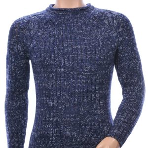 Trick0 Wolff Blitz Moncler DIOR Philipp Plein PRADA Louis Vuitton GUCCI VERSACE KENZO Dsquared2 Levi's CHASIN G-STAR DOLCE & GABBANA DIESEL PME LEGEND WAM DENIM LACOSTE grof gebreide ronde hals heren wintertrui Navy