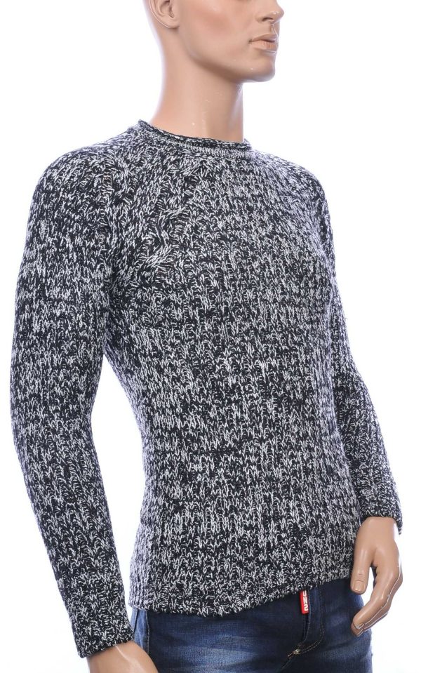 Trick0 Wolff Blitz Moncler DIOR Philipp Plein PRADA Louis Vuitton GUCCI VERSACE KENZO Dsquared2 Levi's CHASIN G-STAR DOLCE & GABBANA DIESEL PME LEGEND WAM DENIM LACOSTE grof gebreide ronde hals heren wintertrui Zwart