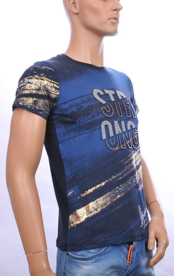CLUB JU ronde hals T-Shirt met 3D letters Navy