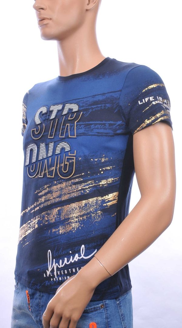 CLUB JU ronde hals T-Shirt met 3D letters Navy