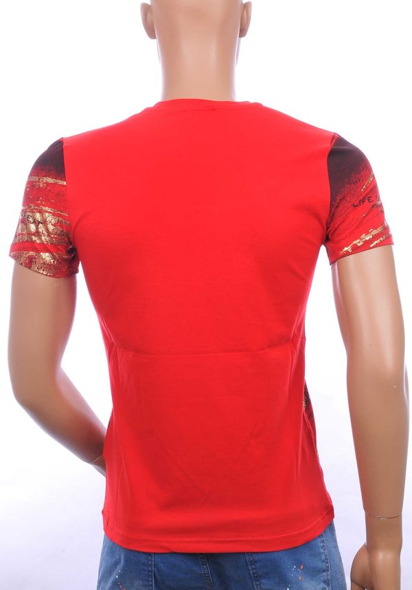 CLUB JU ronde hals T-Shirt met 3D letters Rood