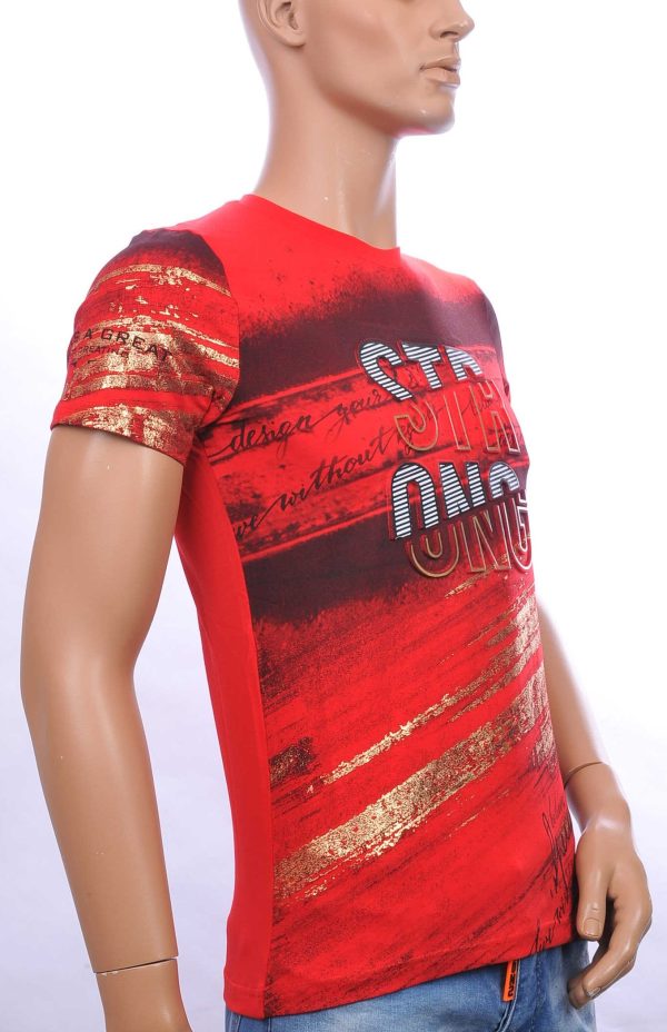CLUB JU ronde hals T-Shirt met 3D letters Rood