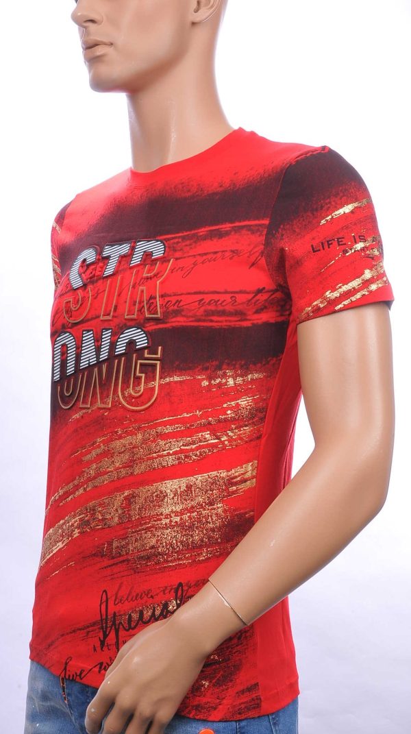 CLUB JU ronde hals T-Shirt met 3D letters Rood