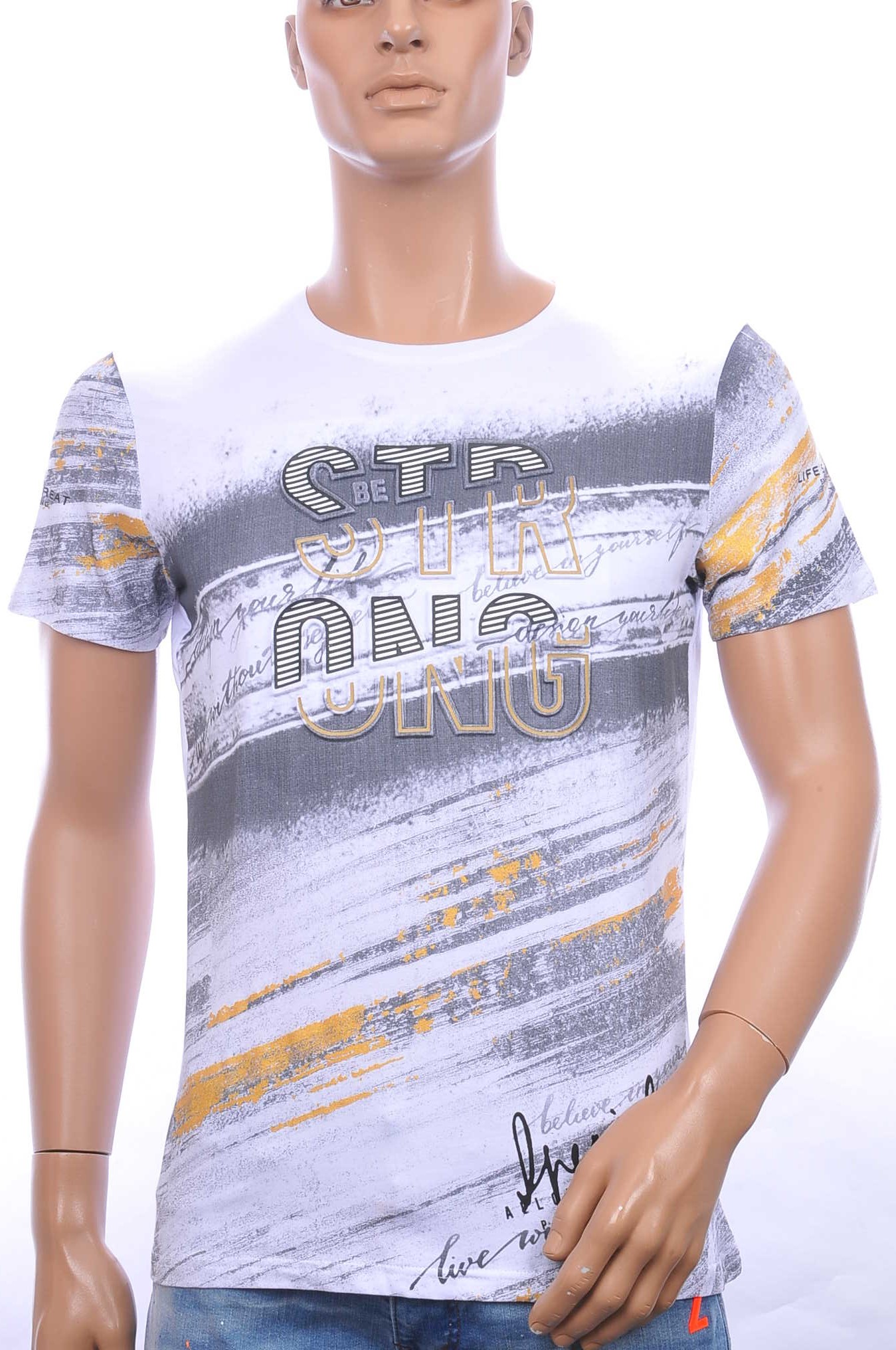 CLUB JU ronde hals T-Shirt met 3D letters Wit