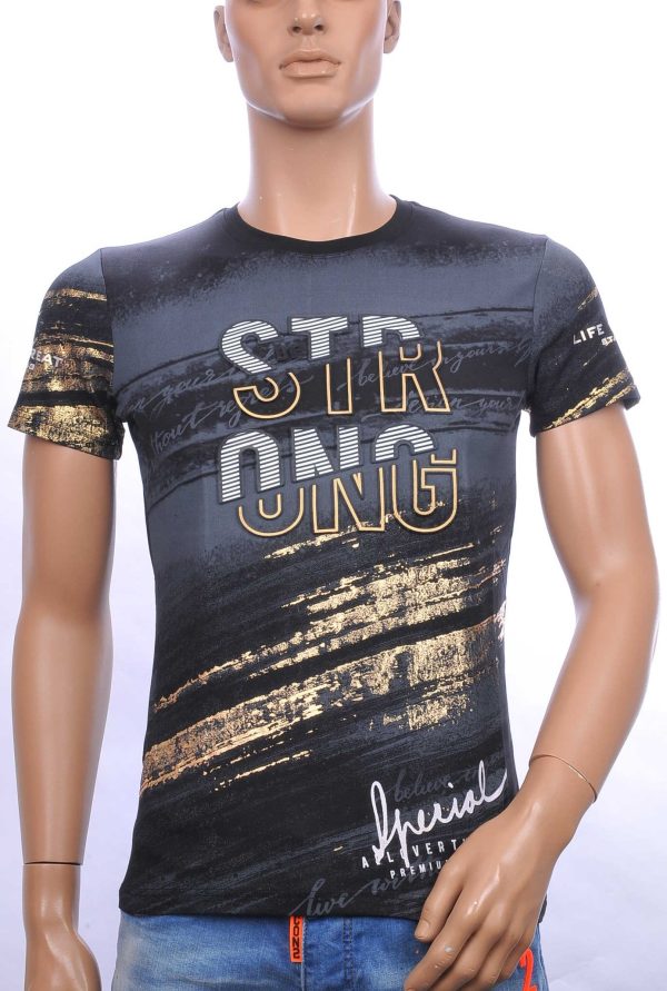CLUB JU ronde hals T-Shirt met 3D letters Zwart