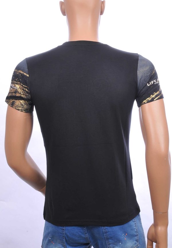 CLUB JU ronde hals T-Shirt met 3D letters Zwart