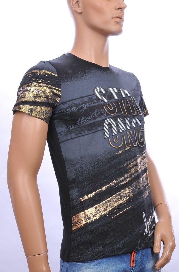 CLUB JU ronde hals T-Shirt met 3D letters Zwart