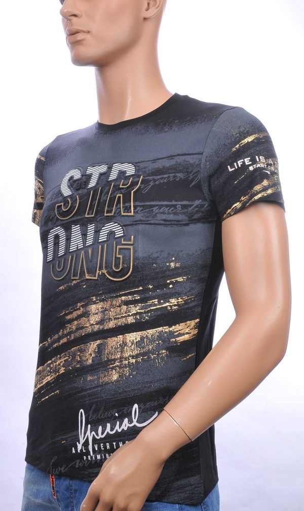 CLUB JU ronde hals T-Shirt met 3D letters Zwart