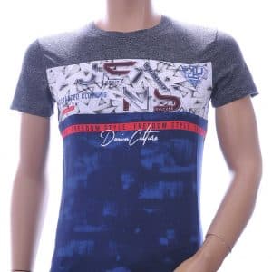 CLUB JU Philipp Plein PRADA Louis Vuitton GUCCI VERSACE KENZO Dsquared2 Levi's CHASIN G-STAR DOLCE & GABBANA DIESEL PME LEGEND WAM DENIM LACOSTE ronde hals T-Shirt met 3D letters Navy