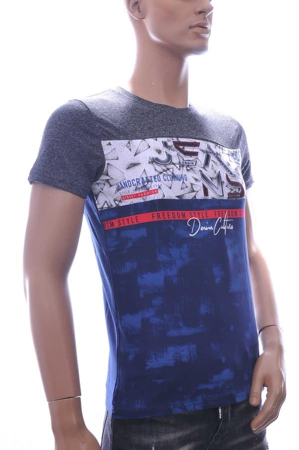 CLUB JU Philipp Plein PRADA Louis Vuitton GUCCI VERSACE KENZO Dsquared2 Levi's CHASIN G-STAR DOLCE & GABBANA DIESEL PME LEGEND WAM DENIM LACOSTE ronde hals T-Shirt met 3D letters Navy