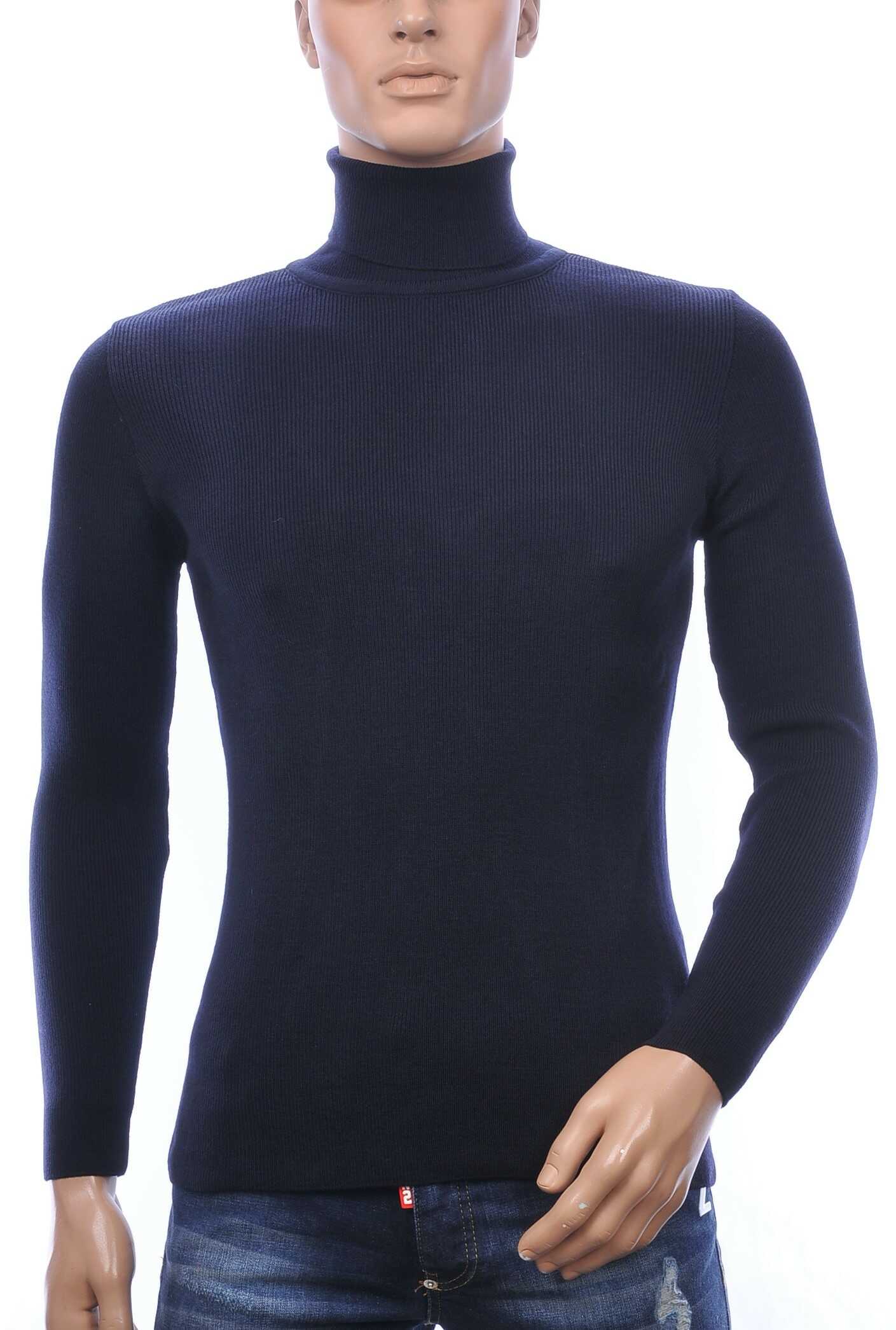 Club Ju Moncler DIOR Philipp Plein PRADA Louis Vuitton GUCCI VERSACE KENZO Dsquared2 Levi's CHASIN G-STAR DOLCE & GABBANA DIESEL PME LEGEND WAM DENIM LACOSTE effen kleur dunne heren coltrui Navy