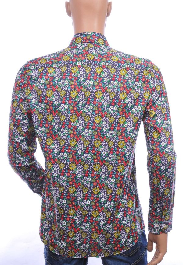 Corrino Italiaanse getailleerd slim fit allover bloemen dessin heren overhemd Multikleur