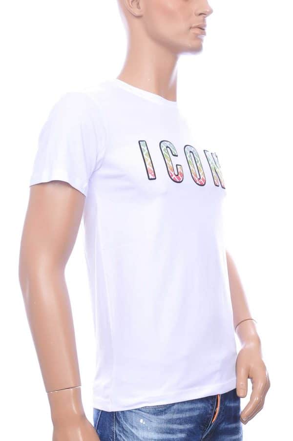 ICON2 DSquared² ronde hals T-shirt met 3D letters Wit