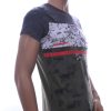 CLUB JU Trendy JEANS Slim Fit Ronde Hals T-Shirt met 3D Letters - Khaki