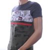 CLUB JU Trendy JEANS Slim Fit Ronde Hals T-Shirt met 3D Letters - Khaki
